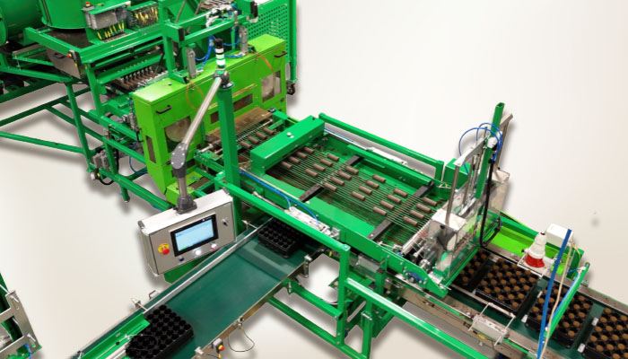 Ellepot propagation machine FlexAir 2.0 with the Wire Cutter Technology, built to handle a wide range of peat-free growing media